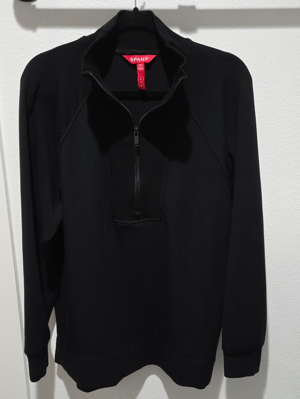 SPANX Black Ribbed Collar Zip Jacket